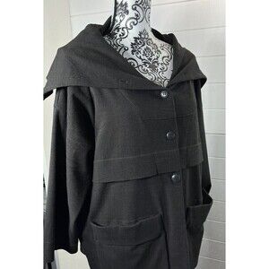 VTG Cannisse Jacket Minimalist Pockets Black Artsy Boho Womens M Lagenlook